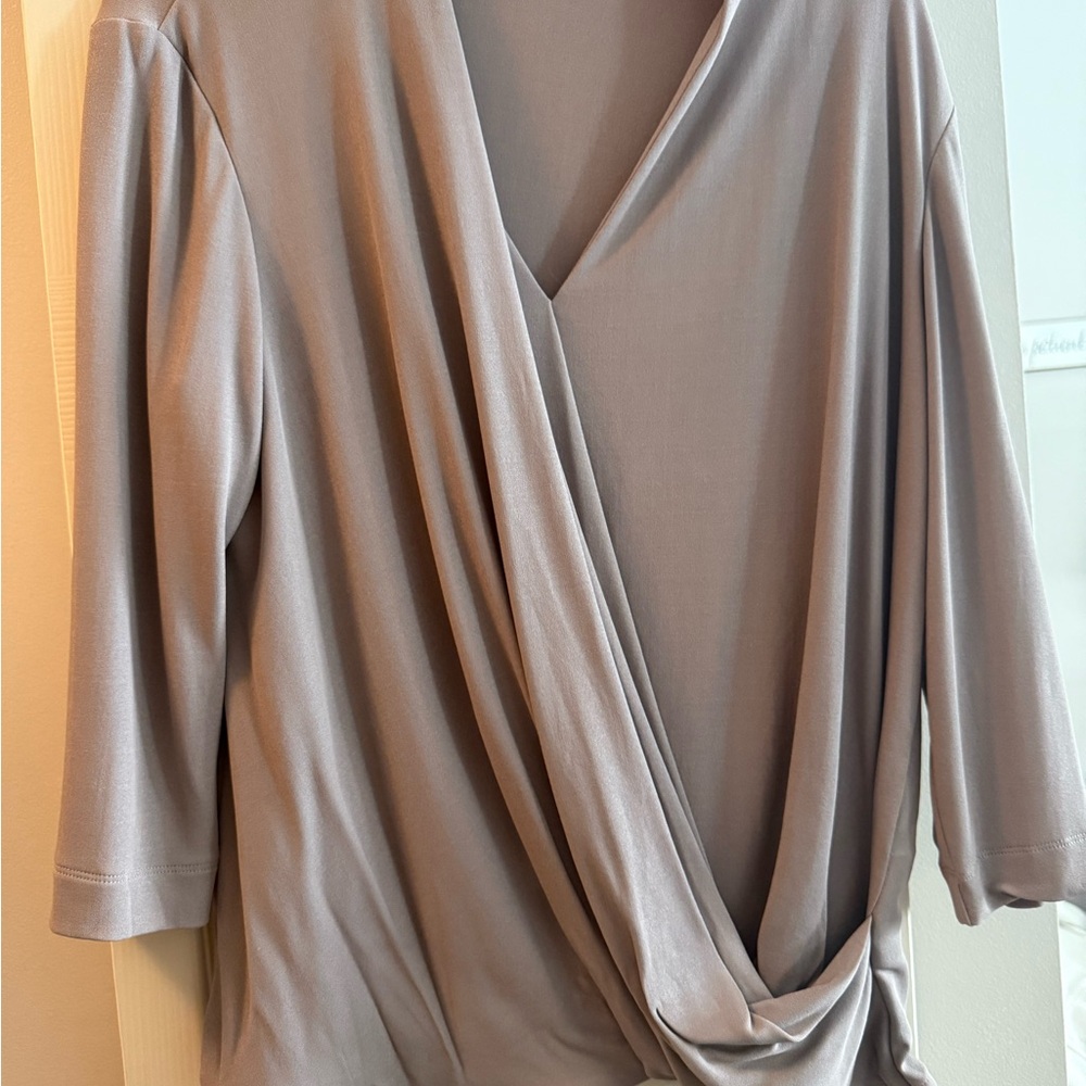 MM Lafleur Deneuve Wrap Blouse 3/4 Sleeve Relaxed